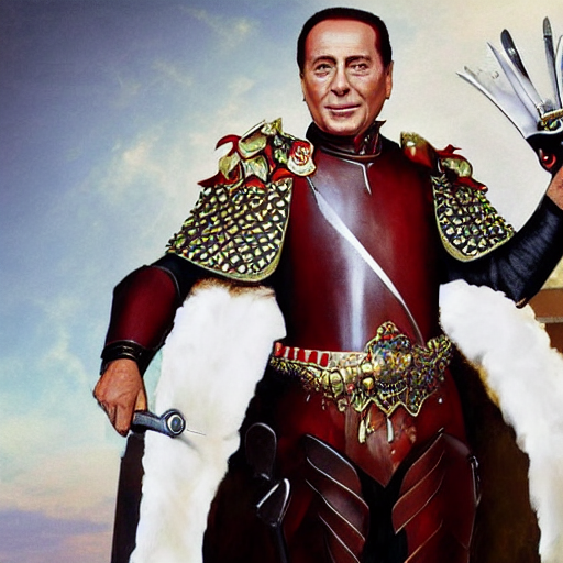 prompthunt: Silvio Berlusconi in armor,full plate,fantasy