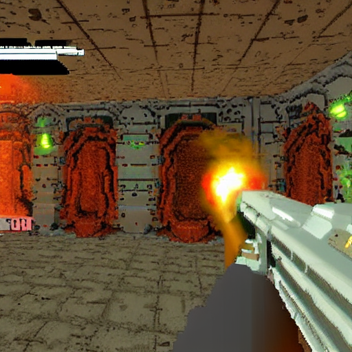 prompthunt doom level from the video game doom, doom wad