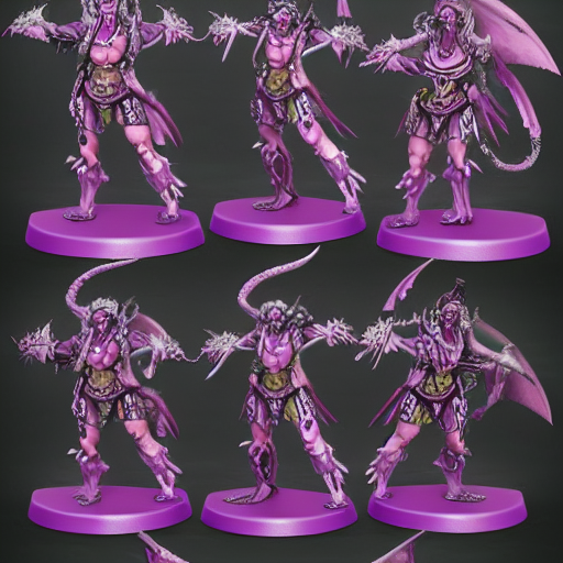 Realistic Slaanesh daemonettes from Warhammer Total War, Highly Detailed