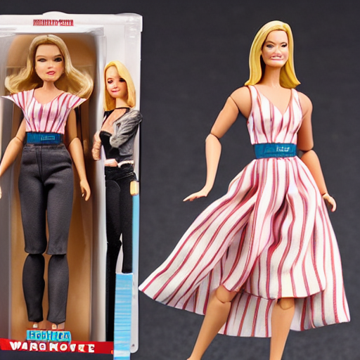 prompthunt margot robbie barbie action figure