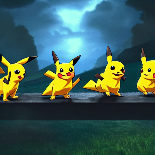 prompthunt a horde of pikachu's rolling down a step hill, 4k, art
