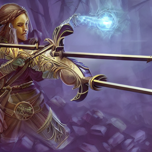 prompthunt a fantasy crossbow weapon, crossbow and arrow, fantasy card