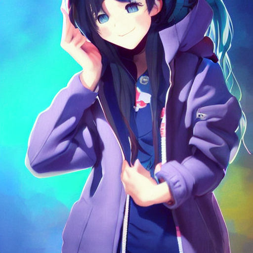 prompthunt ene from mekakucity actors wearing blue jacket blue