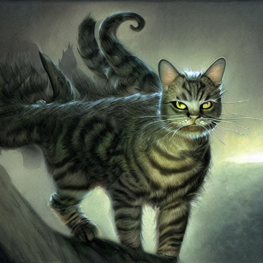 Prompthunt Cat Monster Fantasy Dnd Digital Art By John Howe