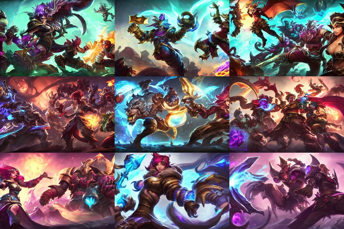 prompthunt league of legends new character splash art