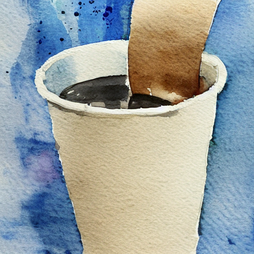 prompthunt Try to catch the deluge in a paper cup, watercolor, ink,
