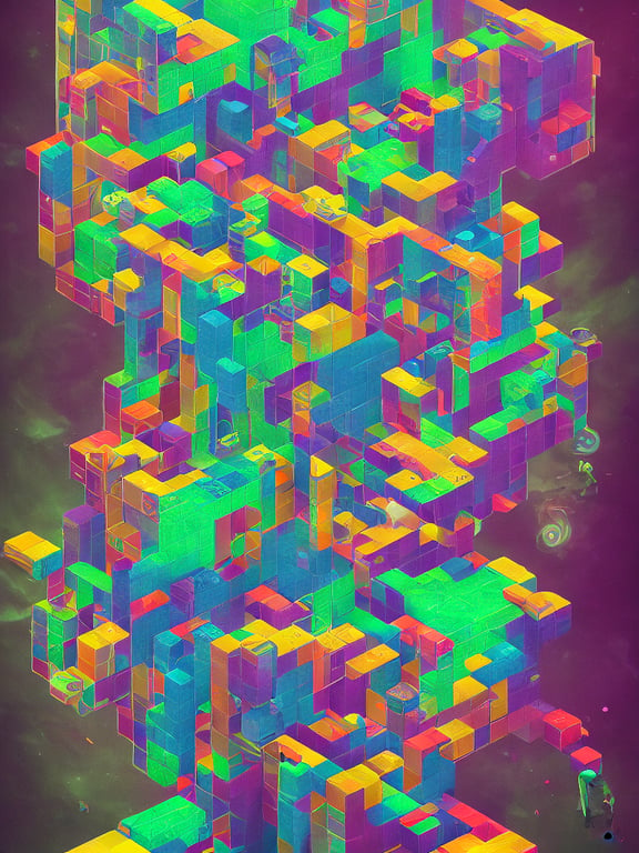 prompthunt: Tetris dream, surreal, ethereal,trending on  artstation,cinematic,film,highly detailed