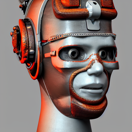 prompthunt: a claymodel of a dieselpunk aztec futuristic robot head wearing  an emotiv eeg - headset, 8 k, front shot, symetrical, flourescent colors,  halluzinogenic, multicolored, insanely detailed, front shot, 3 d render,  octane