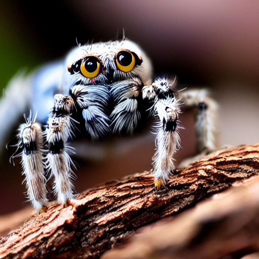 prompthunt: jumping spider mixed with owl, cute creature, hybrid ...