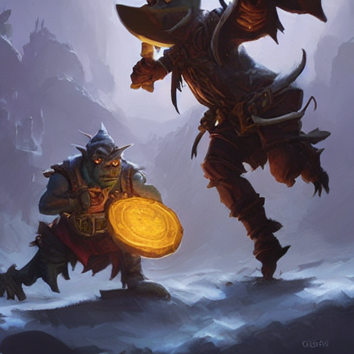 prompthunt: goblin steal a bag of gold coins, hearthstone art style, epic  fantasy style art by Craig Mullins, fantasy epic digital art, epic fantasy  card game art by Greg Rutkowski