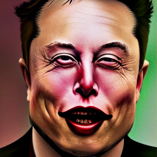 elon musk playing joker 8 k, highly detailed face