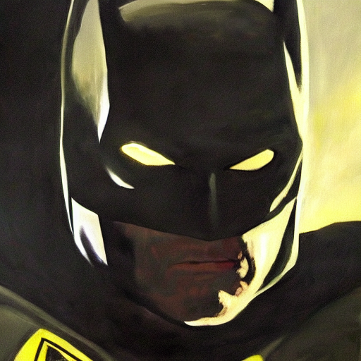 prompthunt: Painting of a batman dark knight by Christopher Nolan oil  painting