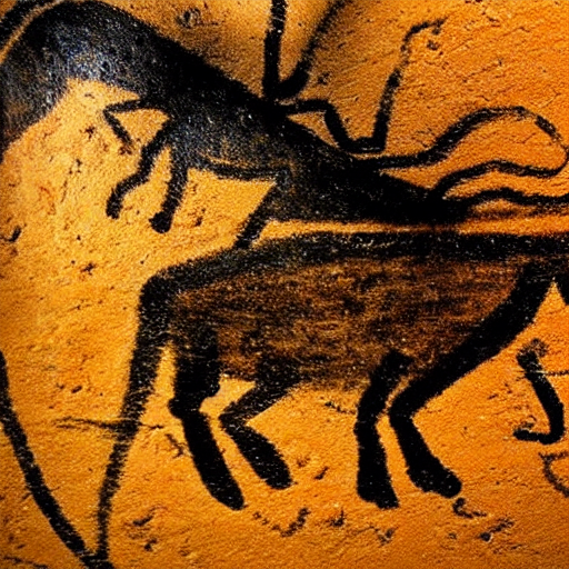 prompthunt paleolithic cave painting