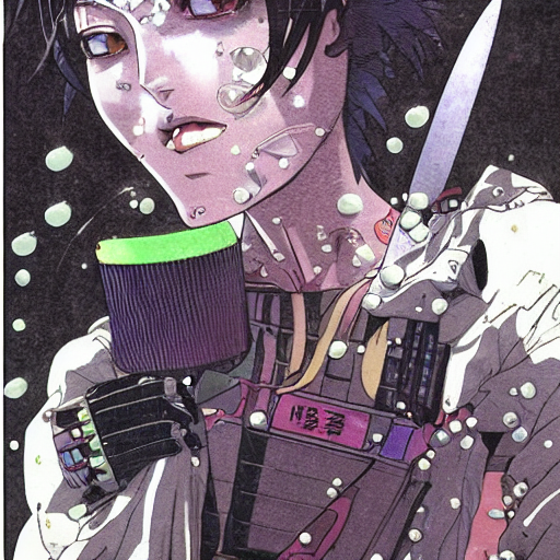 Dark artwork of an anime guy with a knife