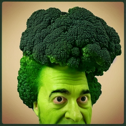 prompthunt: “ kramer with broccoli for hair ”