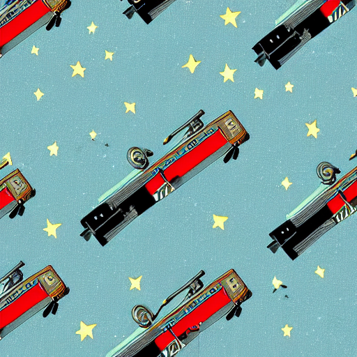 a retro sci fi wallpaper of a train flying through space, train centered in the picture, space and stars only