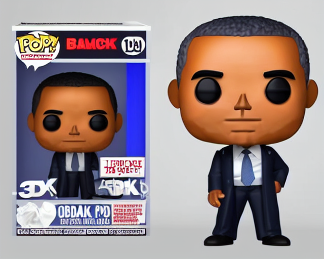 prompthunt: full body 3d render of barack obama as a funko pop, packaging,  studio lighting, white background, blender, trending on artstation, 8k,  highly detailed