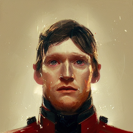 portrait of a man by Greg Rutkowski, Domhnall Gleeson as an evil admiral in blak and red uniform, Star Wars Universe, scifi, highly detailed portrait, digital painting, artstation, concept art, smooth, sharp foccus ilustration, Artstation HQ