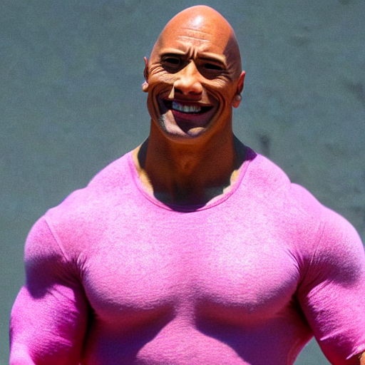 Prompthunt Dwayne The Rock Johnson In Pink Bodysuit