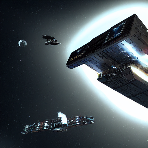 prompthunt: spaceship made of shipping containers, black background ...