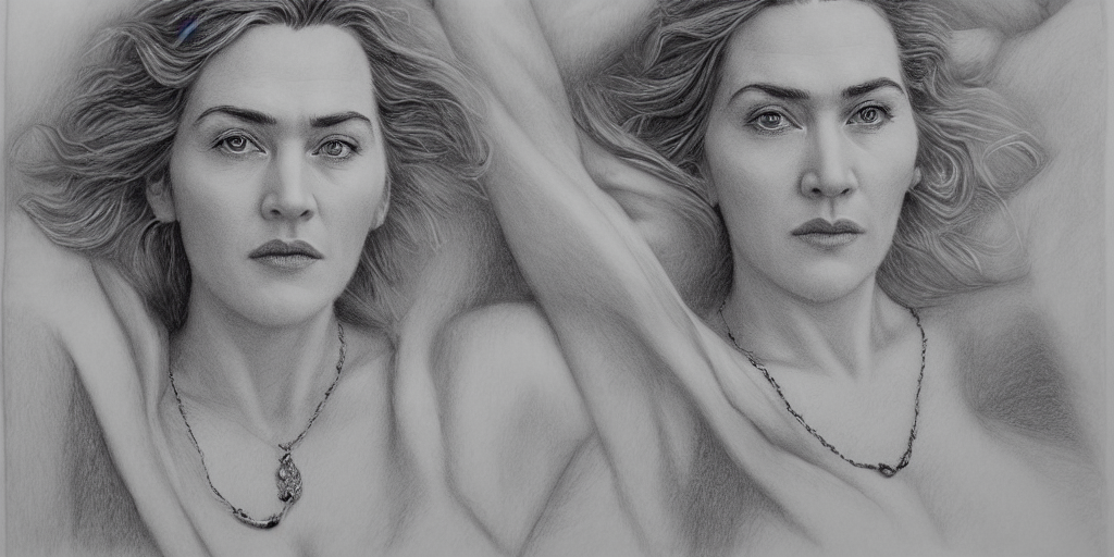 prompthunt: an intricate pencil drawing on paper of kate winslet as rose in  titanic movie lying down wearing only a necklace by greg rutkowski, hyper -  realistic, trending on artstation