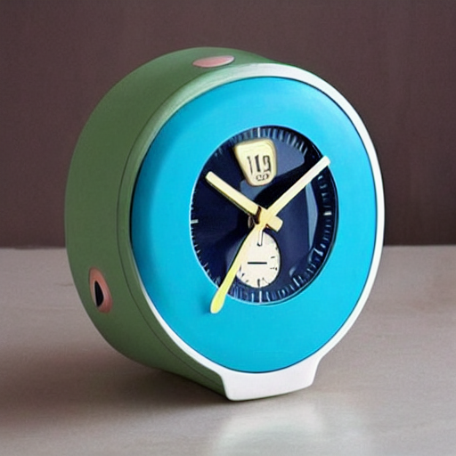 prompthunt: “A bedside alarm clock from the 1960s that displays an alien  time”