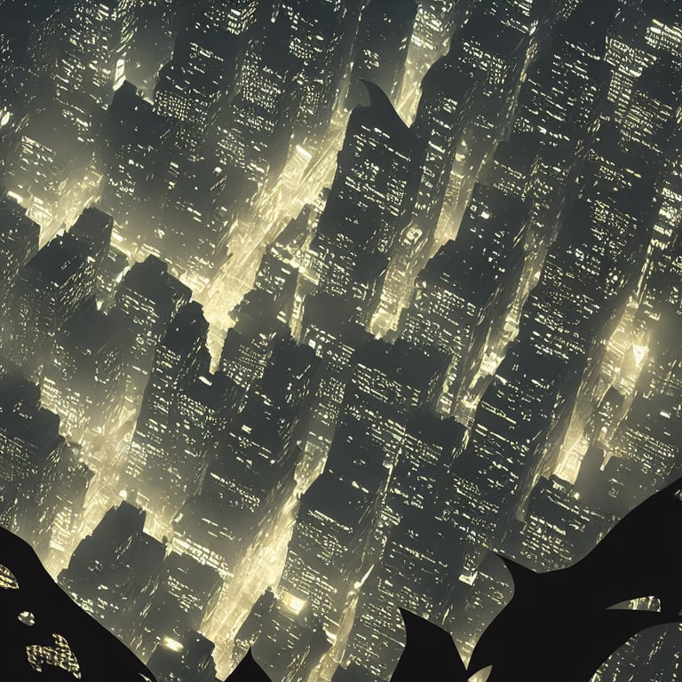 prompthunt: batman watching over gotham city at night