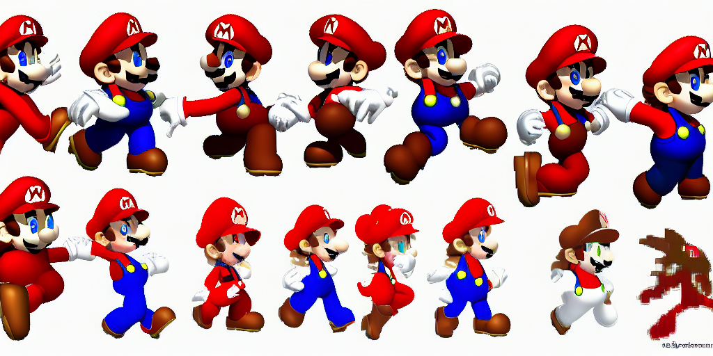 sprite sheet of a female version of mario