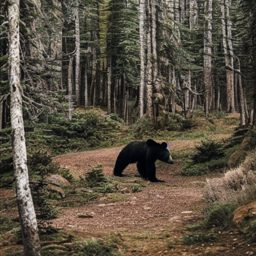 prompthunt: bear in a mountains forest wearing hoodie and jeans real photo