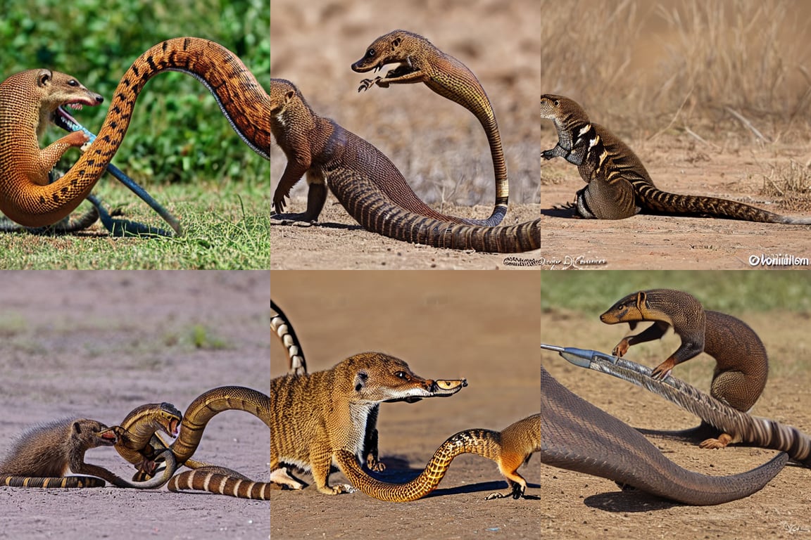 Mongoose Fighting Cobra Tattoo