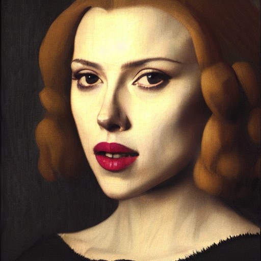 portrait of scarlett johansson by johannes vermeer, hd, beautiful, glamorous, award winning, 4 k