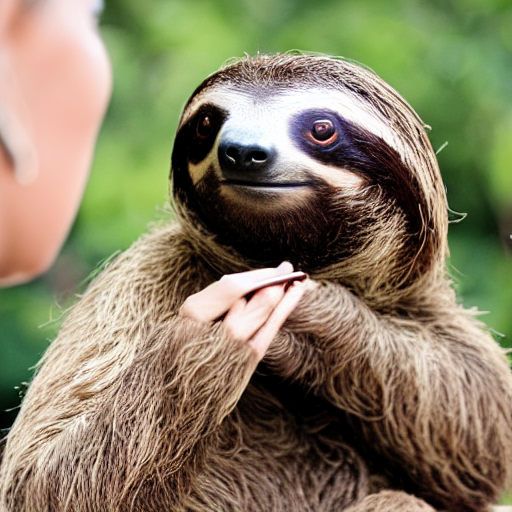 A Beautiful Sloth Doing Her Makeup