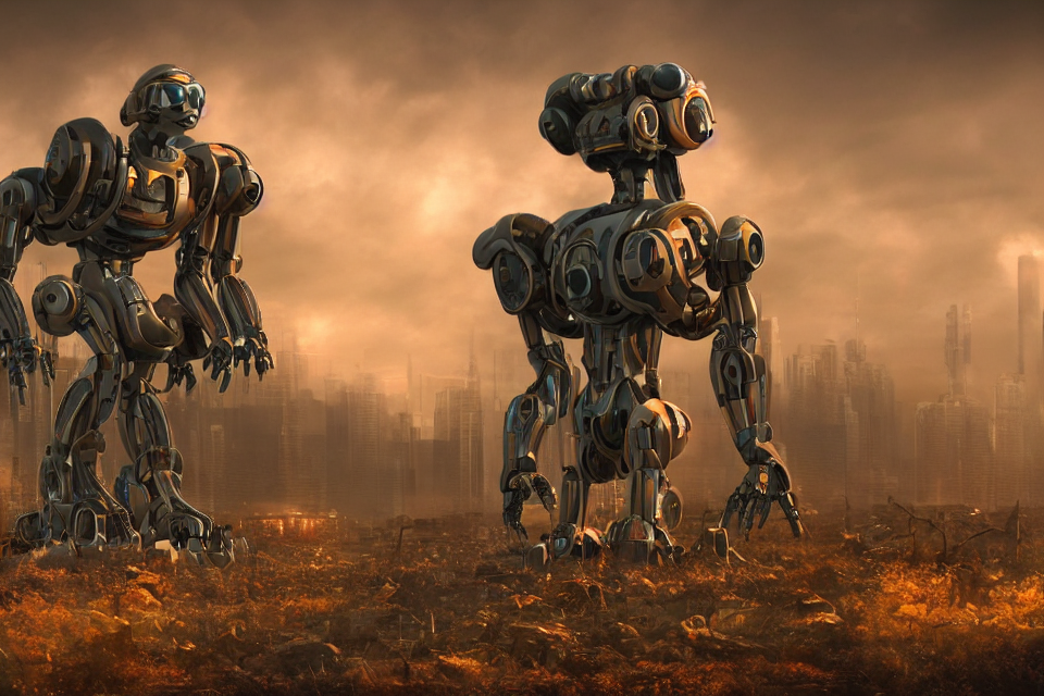 prompthunt: The Nuclear Robot Apocalypse Will Be Televised On Alpha  Centauri, beautiful aesthetic, photorealistic, volumetric lighting,  hyperrealistic, octane render, HDR, photorealistic, bokeh