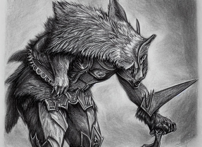 Werewolf Pencil Drawings