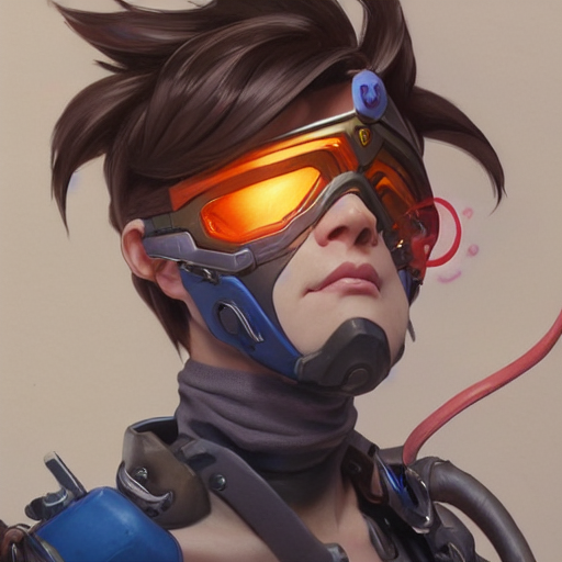 Tracer from Overwatch , highly detailed, digital, Stable Diffusion