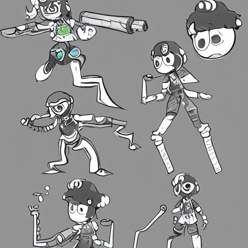prompthunt: Splatoon character concept art, colored lineart, character ...