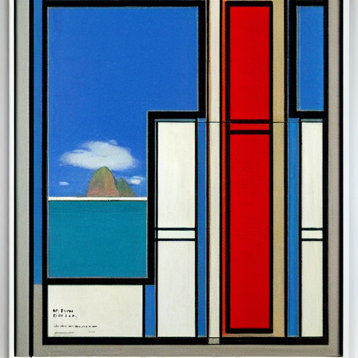 prompthunt: french Polynesia by piet mondrian, de Stijl art mouvement