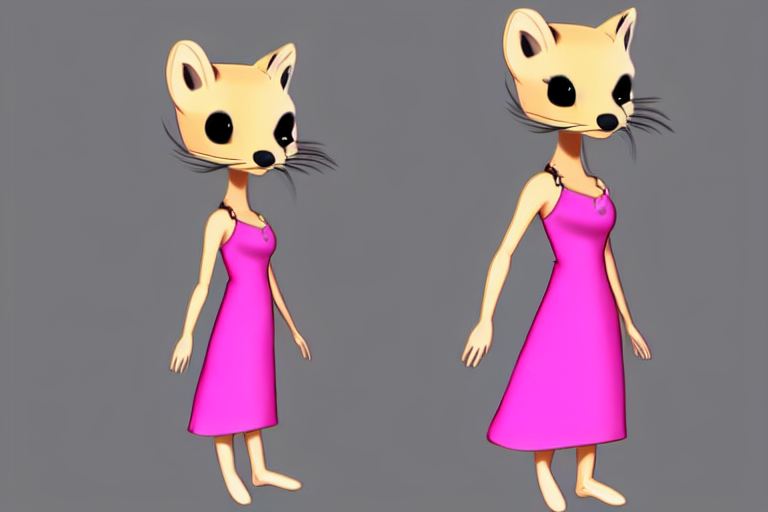 prompthunt: female marten character : wearing jewelry and pink dress and  modern hairstyle : head torso legs feet : lorax movie : deviantart : cel  shading