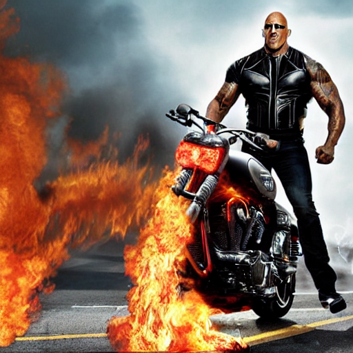 prompthunt dwayne johnson as ghost rider