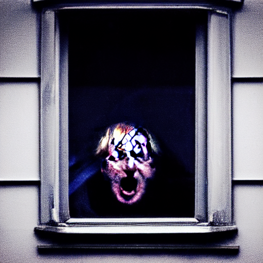 scary faces in the window