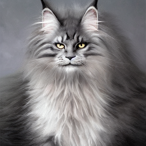 White And Grey Maine Coon