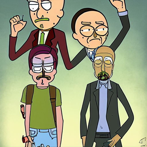 prompthunt: breaking bad crossover with rick and morty, deviantart