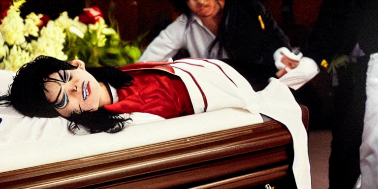 Michael Jackson In His Casket