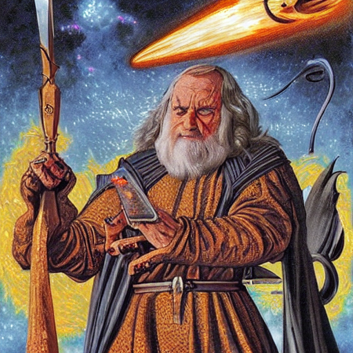 vertrekken Zeg opzij Beknopt prompthunt: a medieval wizard destroys his computer with magical energy, by david  mattingly.