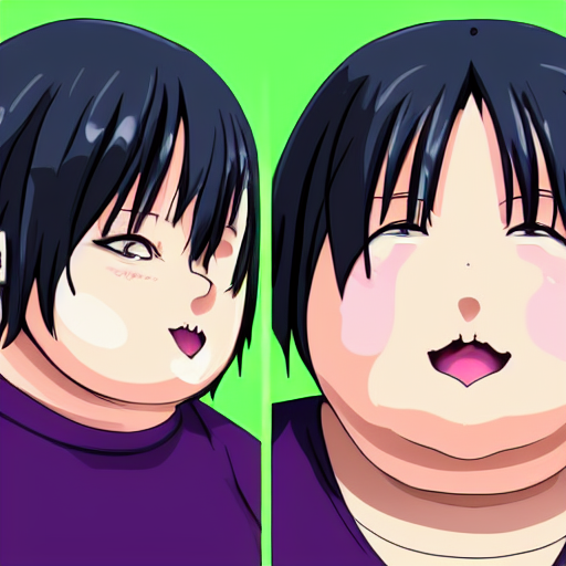 prompthunt: ugly fat morbidly obese anime girl wrinkled face