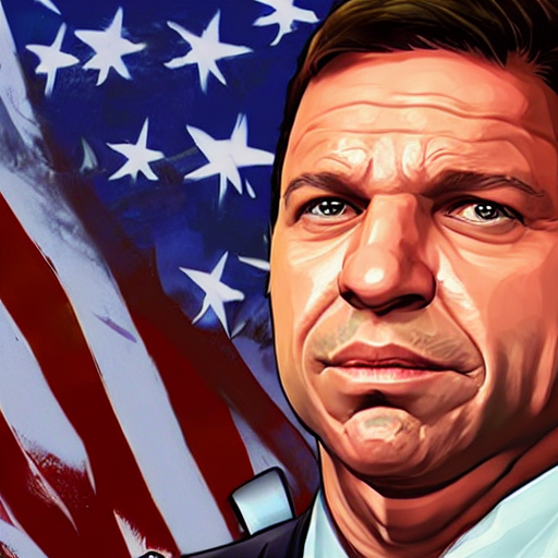 prompthunt-ron-desantis-portrait-gta-5-cover-art-no-text