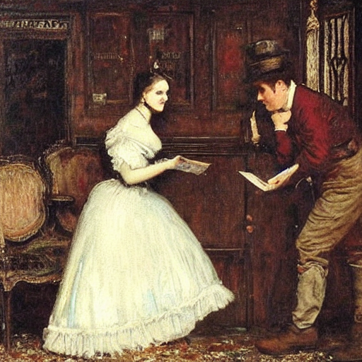 prompthunt: young victorian man and woman solving an escape room riddle ...