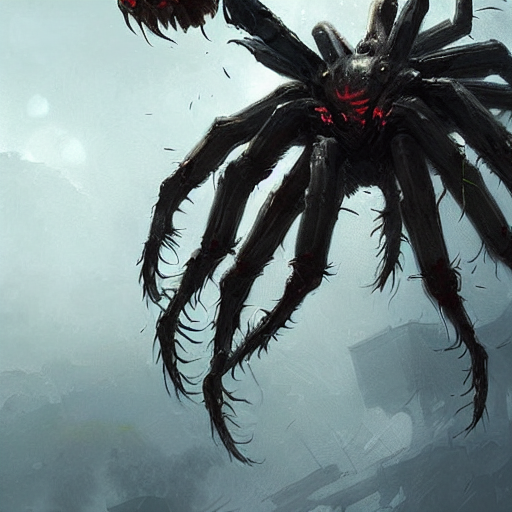 prompthunt giant spider monster fantasy art by greg rutkowski