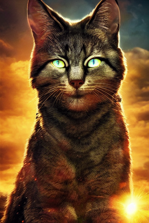 prompthunt: a movie poster for warrior cats, depth of field, sun flare,  hyper realistic, very detailed, backlighting, cgi, by wayne mclouglin