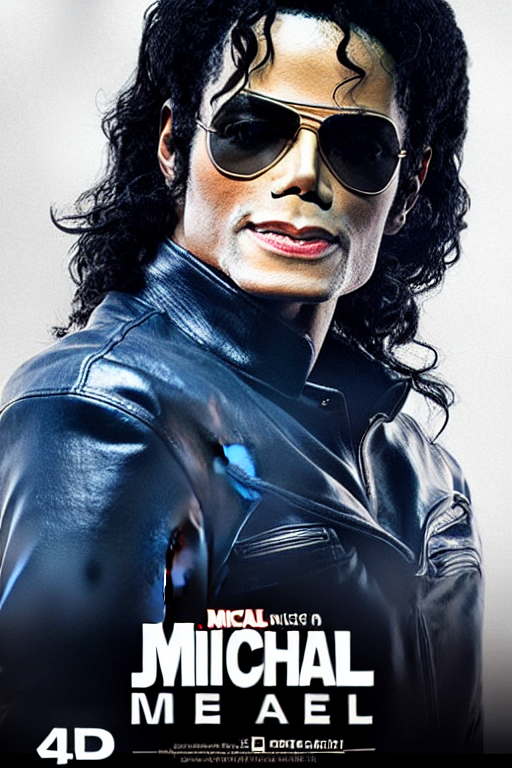movie poster titled'michael'a michael jackson biopic starring will smith playing michael jackson, movie announcement, mcu, uhd, sharp, ultra realistic face, 4 k, cinematic, marvel, render, behind the scenes, leaked, set photo, detailed, modern, real life, sighting, photo real